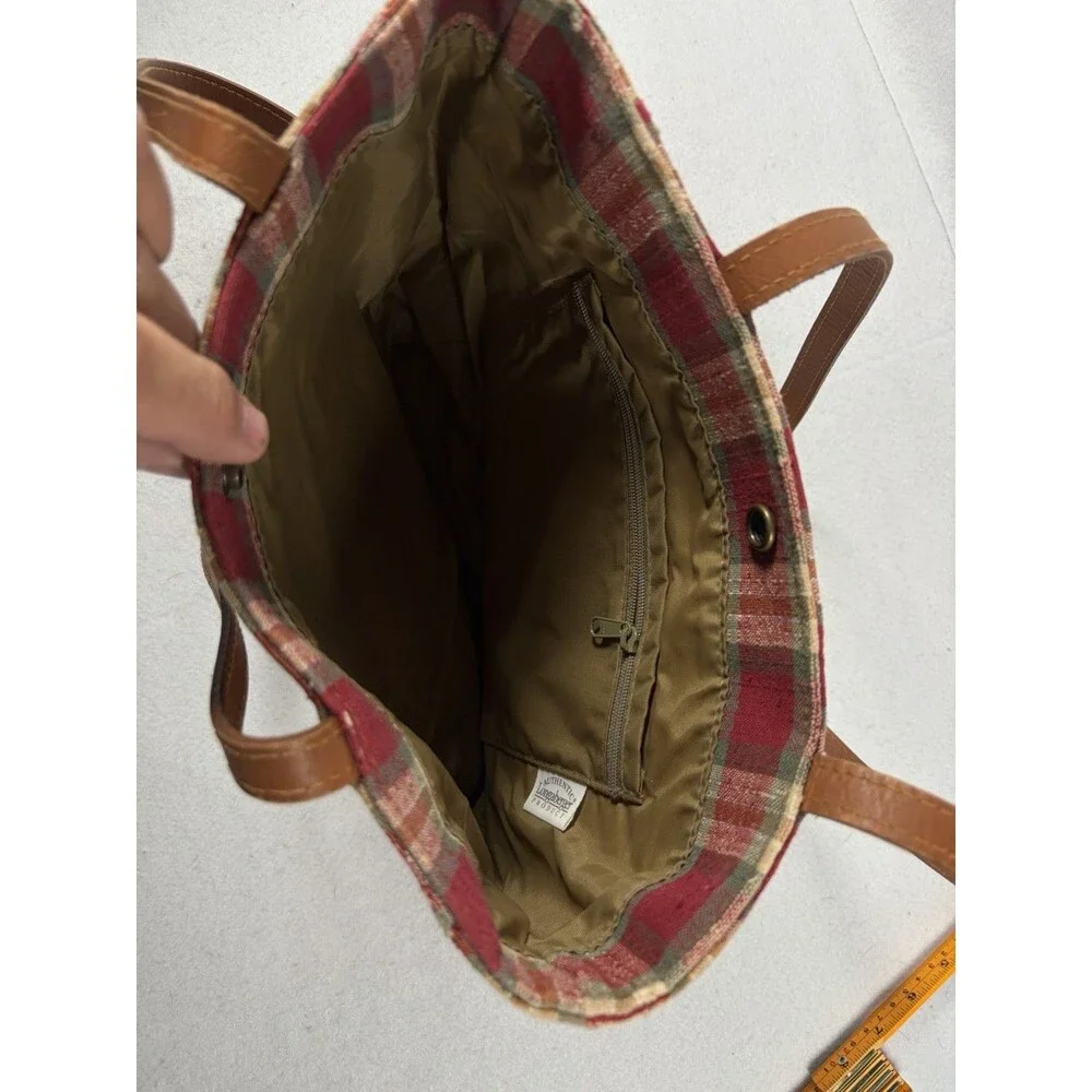 Vintage Longaberger Plaid Tote/Purse Shoulder Strap 2 Interior Pockets USA